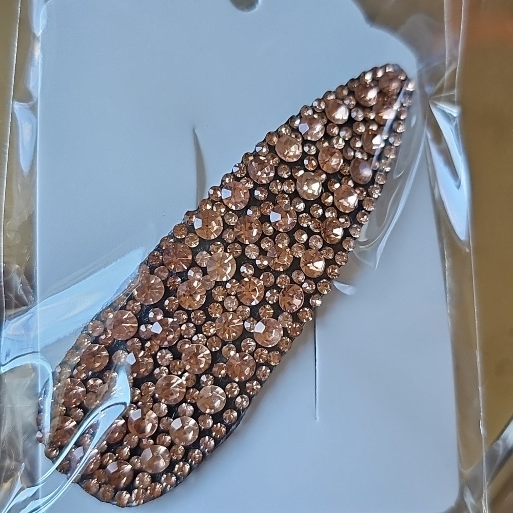 New Elegant Apricot Color Crystal Hair Clip Barrette